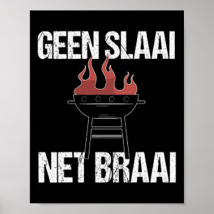 Affiche Pas De Salade Juste Braai - Amusant Afrikaans Bbq
