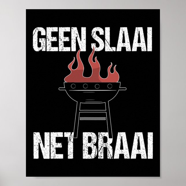 Affiche Pas De Salade Juste Braai - Amusant Afrikaans Bbq  (Devant)