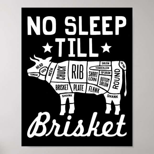 Affiche Pas De Sommeil Til Brisket - Drôle Bbq Beef Cadeau (Devant)
