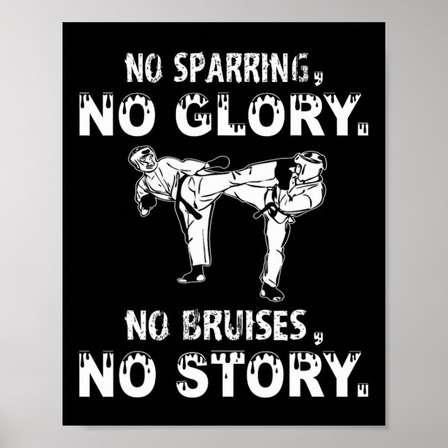 Affiche Pas De Sparring Pas De Glory Motivational Karate C (Devant)