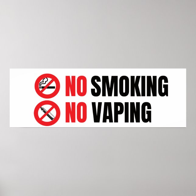 Affiche Pas de tabagisme Pas de Vapin (Devant)