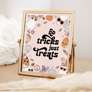 Affiche Pas de Trucs Juste Traiter Ghost Halloween Anniver