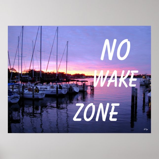 Affiche Pas de Wake Zone Marina Sunset (Devant)