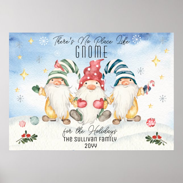 Affiche Pas d'endroit comme Gnome pour les vacances (Devant)