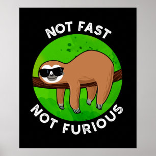 Affiche Pas Fast Pas Furny Funny Film Sloth Pun Dark BG