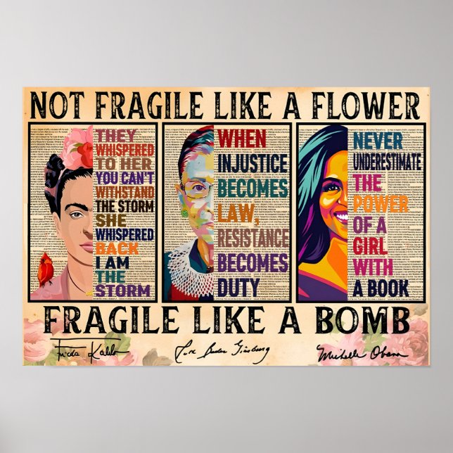 Affiche Pas fragile comme une fleur, fragile comme une bom (Devant)