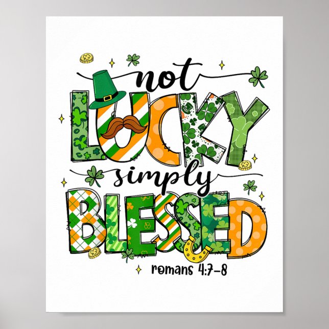 Affiche Pas Lucky Simplement Béni Jour de la Saint Patrick (Devant)