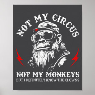 Affiche Pas mon cirque, pas mes singes, drôle de dicton de