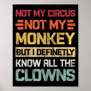 Affiche Pas Mon Cirque Pas Mes Singes Mais Je Connais Tout