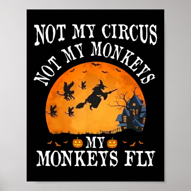 Affiche Pas Mon Cirque Pas Mes Singes Mes Singes Voler Drô (Devant)