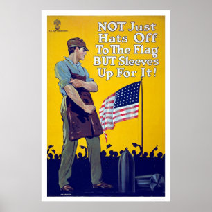 Affiche Pas simplement casquettes au drapeau