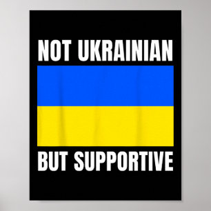 Affiche Pas ukrainien mais soutien du drapeau ukrainien
