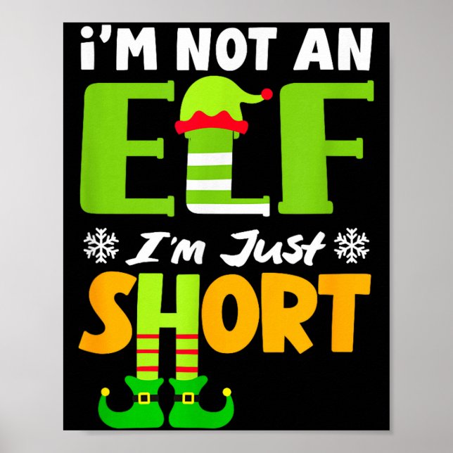Affiche Pas un Elfe Petit Drôle de Noël Petites Personnes (Devant)