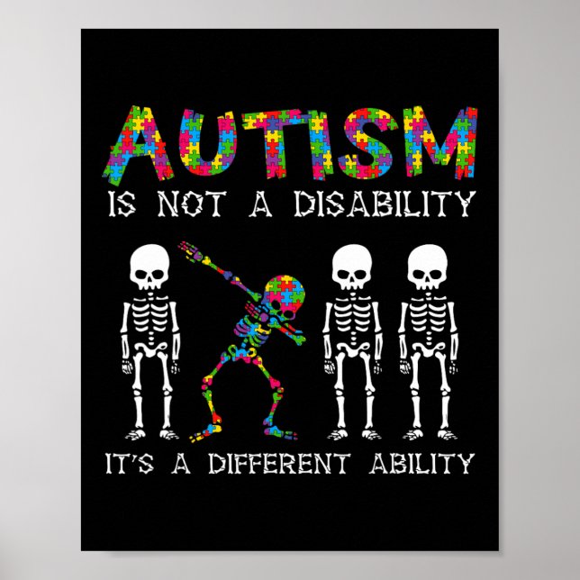 Affiche Pas un handicap, capacité différente squelette aut (Devant)