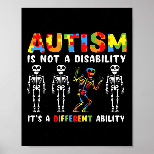 Affiche Pas un handicap, capacité différente squelette Aut (Devant)