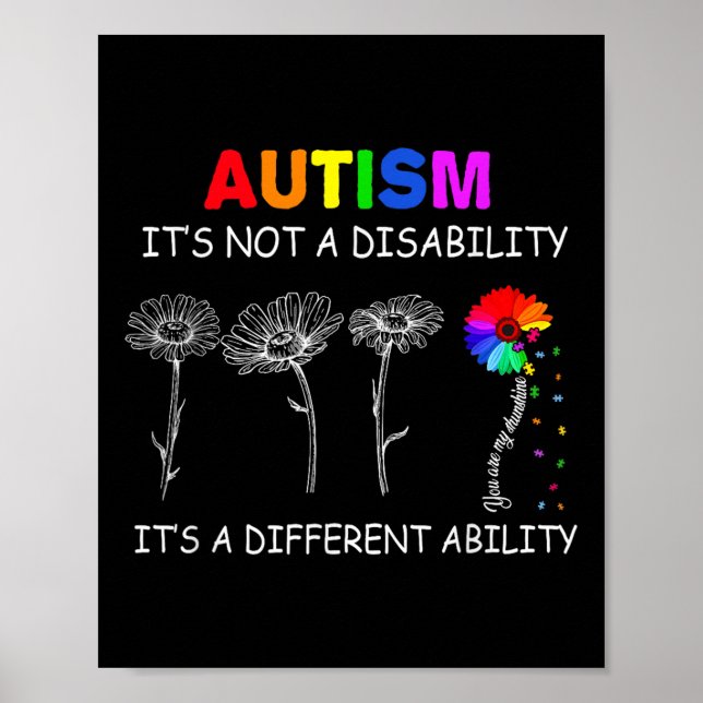 Affiche Pas Un Handicap C'Est Une Capacité Différente - Au (Devant)