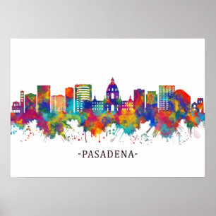 Affiche Pasadena California Skyline