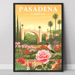 Affiche Pasadena Californie vintage