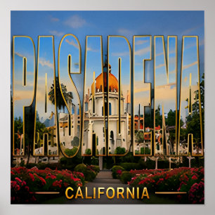Affiche Pasadena Californie Voyage en Californie du Sud
