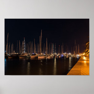 Affiche Paseo maritimo la nuit - Palma de Mallorca