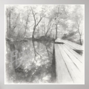 Affiche Passage Silencieux — 映 (Reflet) Art de peinture