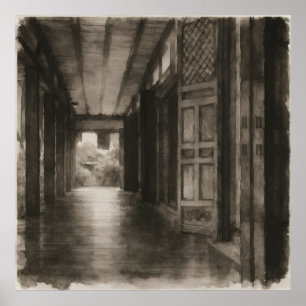 Affiche Passage Silencieux – Peinture à l'Encre