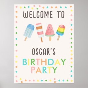 Affiche Passez chez nous et fêtez les glaces Anniversaire