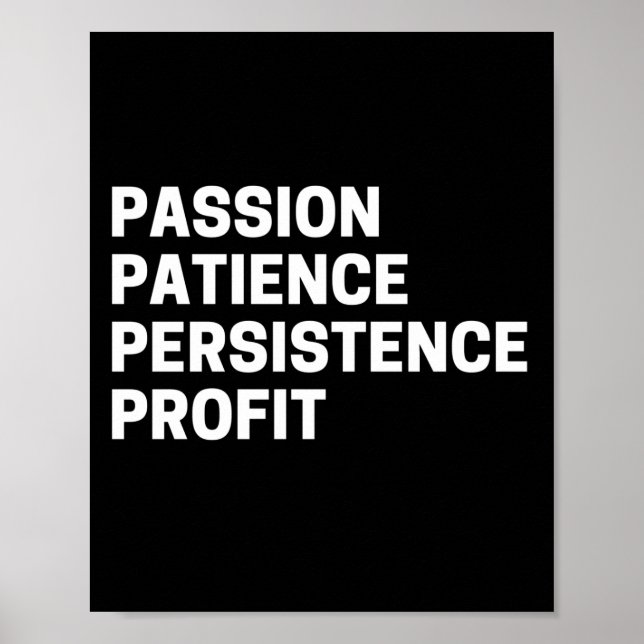 Affiche Passion Patience Persistance Profit Inspiration (Devant)