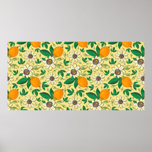 Affiche Passionflower (passion, fruit de la passion) sur u (Devant)