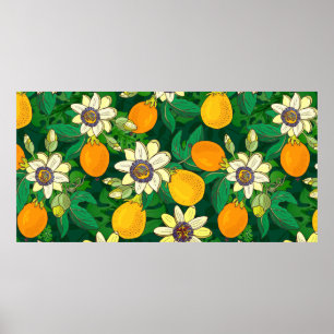 Affiche Passionflower (passion, fruit de la passion) sur u