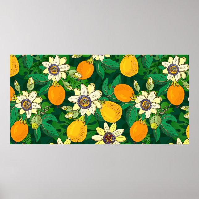 Affiche Passionflower (passion, fruit de la passion) sur u (Devant)