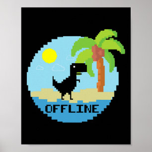 Affiche Passionné de technologie de vacances de dinosaure