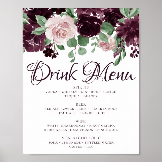 Affiche Passions Maussades | Menu de boissons au vin viole (Devant)