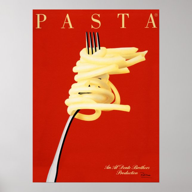 Affiche PASTA AL DENTE Razzia nouilles de cuisine italienn (Devant)