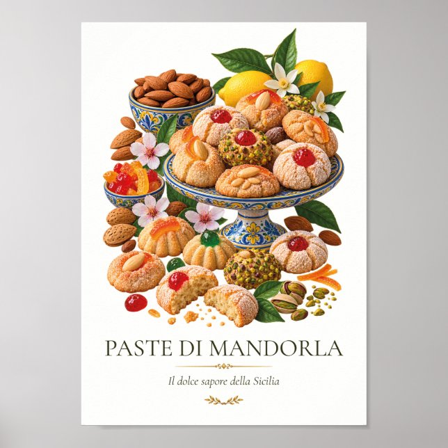 Affiche Paste di Mandorla – Vintage Italian Dessert (Devant)