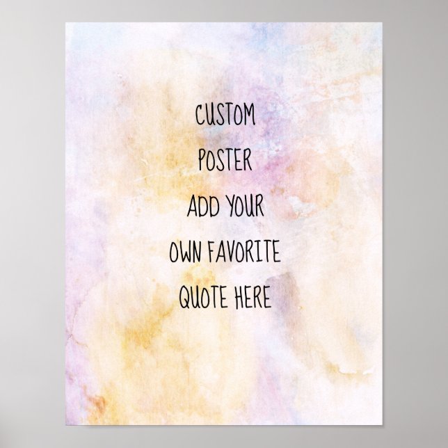 Affiche pastel aquarelle ajouter un devis artistique perso (Devant)