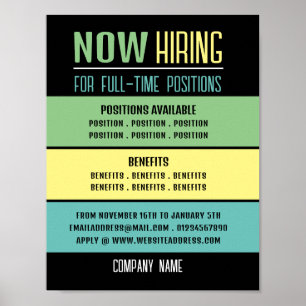 Affiche Pastel Blocs Emploi Vacance Recrutement Publicité