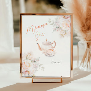 Affiche Pastel Blooms Bride Tea Party Mimosa Bar