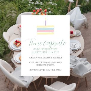 Affiche Pastel boho cake 1er Anniversaire Heure Capsule