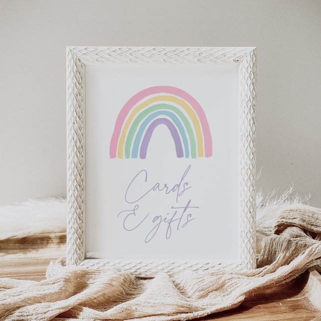 Affiche Pastel Boho Rainbow Baby showers cartes et cadeaux (Créateur téléchargé)