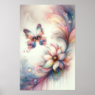 Affiche Pastel Butterfly Wall Art