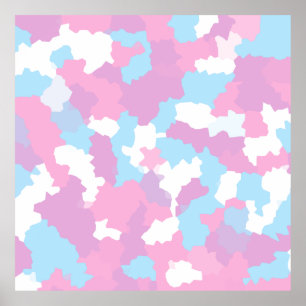 Affiche Pastel Camouflage Motif d'art Abstrait
