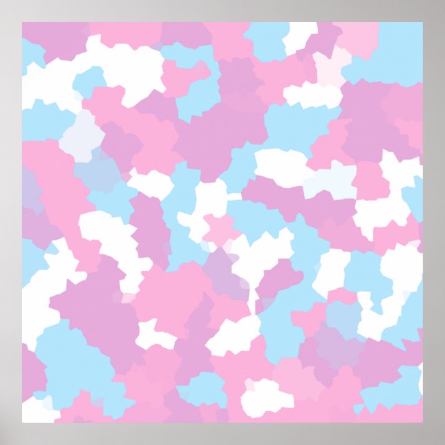 Affiche Pastel Camouflage Motif d'art Abstrait (Devant)