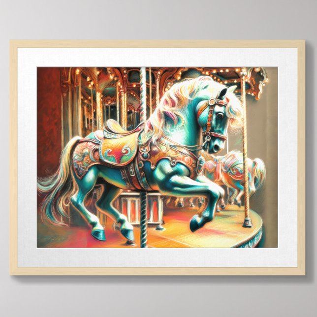 Affiche Pastel Carousel Cheval Merry Go Round (Créateur téléchargé)