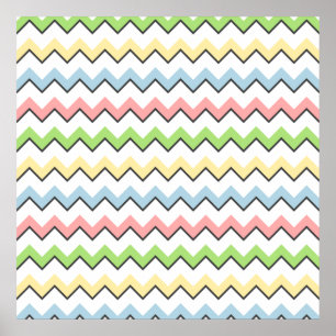 Affiche Pastel Chevron-Drop Shadow par Shirley Taylor