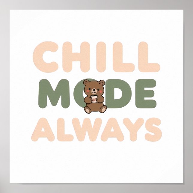 Affiche Pastel "Chill Mode Always" Quote (Devant)
