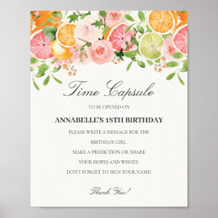 Affiche Pastel Citrus Floral Little Cutie Time Capsule