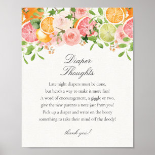 Affiche Pastel Citrus Floral Petite Cutie Pensées de couch