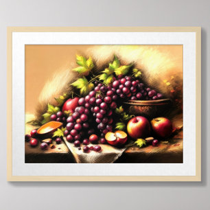 Affiche Pastel Croquis Fruit Still Life