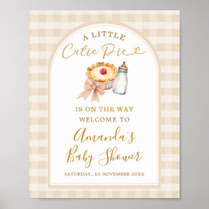 Affiche Pastel Cutie Pie En vichy Automne Baby shower Bien